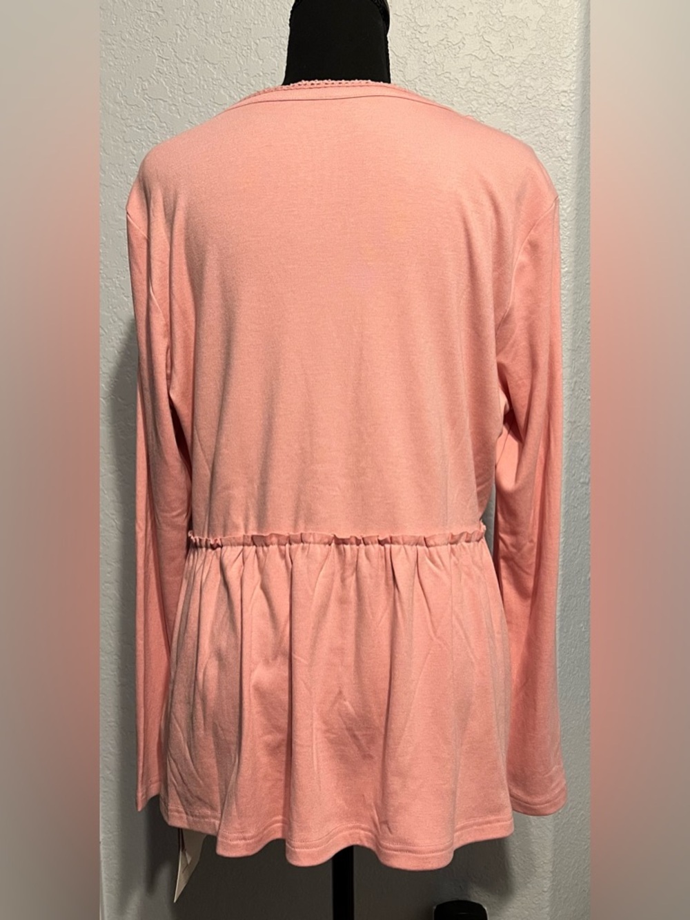 Roschico Soft Pink Half Button-Front Long Sleeve Top NWT - Picture 5 of 6